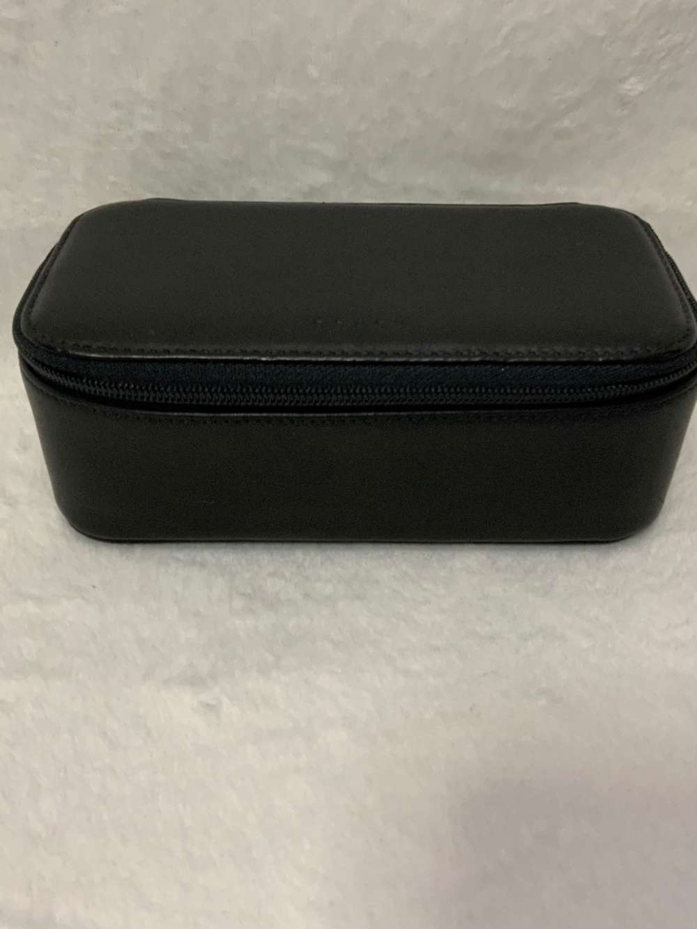 Vintage Coach Black Leather Zip Mirror Cosmetic Case Utility Bag Storage Travel